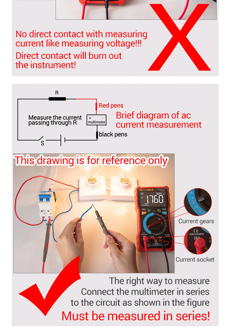 ANENG 681 Smart Digital Multimeter Rechargable AC/DC Voltage Non-contact Voltage Tester Meter LCD Screen Current Tester Tools