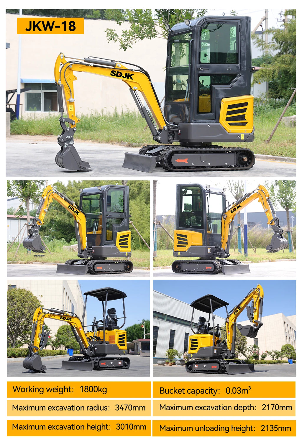 Hot Selling 1 Ton 2 Ton Mini Excavator Multifunctional Track Enclosed 2.5 Ton Small Excavator Customized and Fast Delivery
