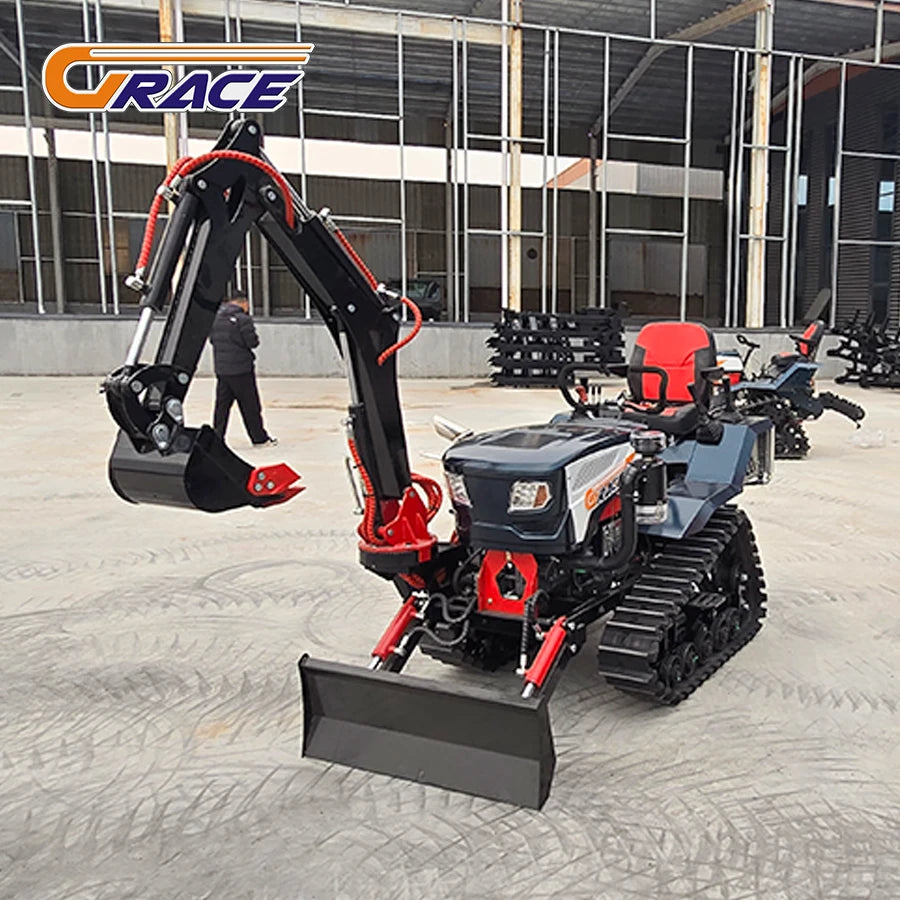 Discount Price Mini 25hp 35hp Diesel Power Tiller Cultivators Agricultural Farming Machine Crawler Tractor