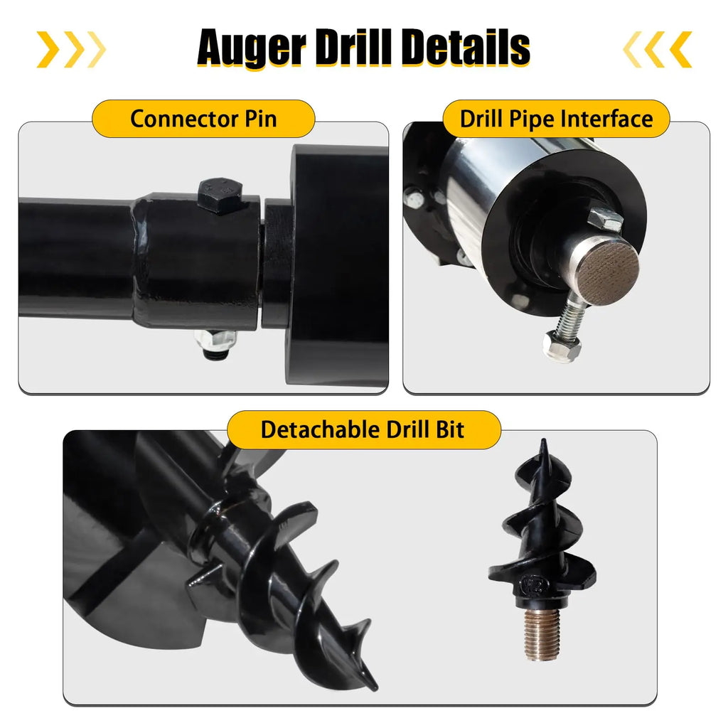 150mm/200mm Auger Drill for JCB NEX Kingway Berger Kruas and Other Chinese Mini Excavator Mini Excavators