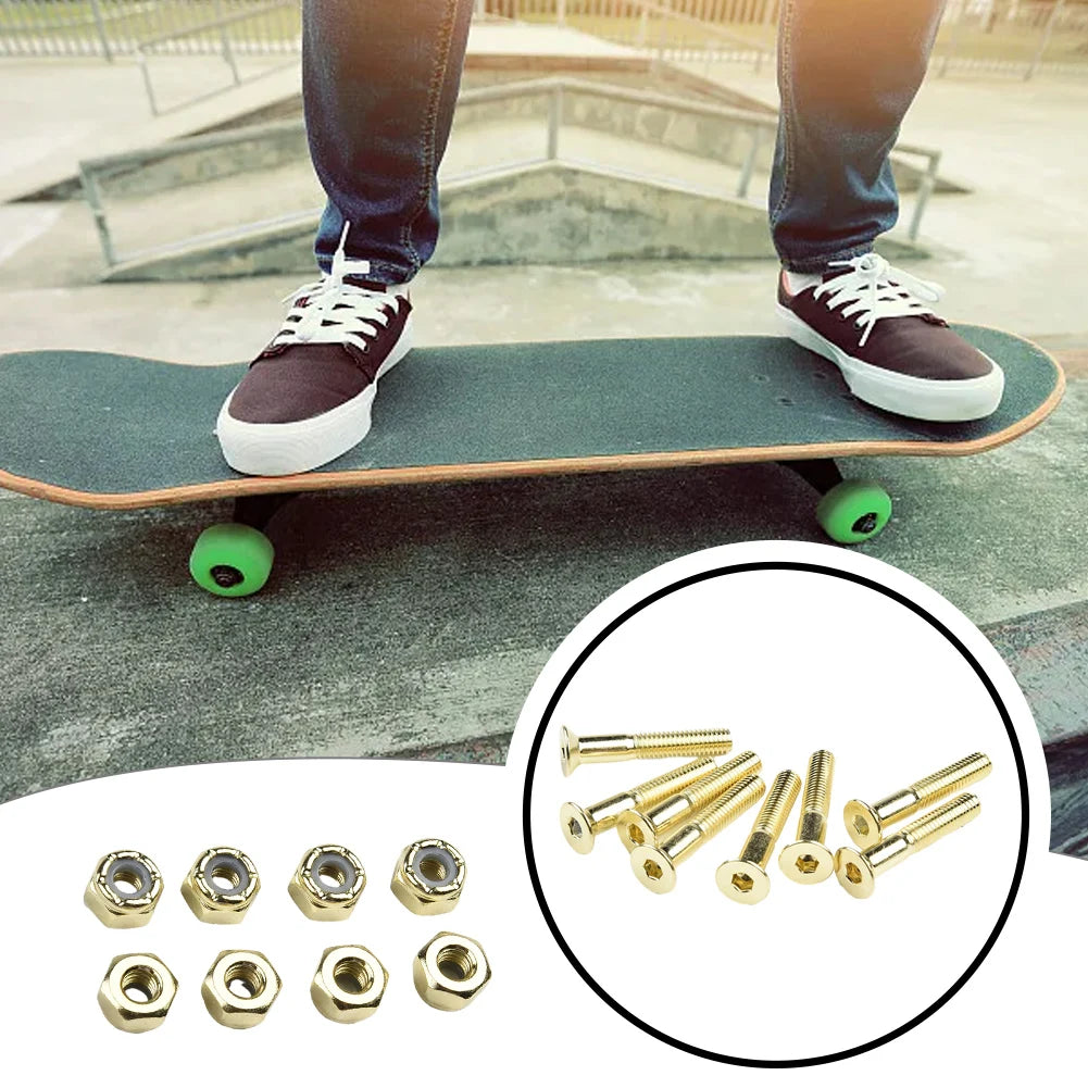 8set Skateboard Bridge Spike Replacement Screws Nuts Set For Skateboard Longboard Acce Bridge Frame Deck Screw M5x25mm/28mm/30mm