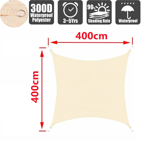 Outdoor Awnings Waterproof Sun Shade Sail Garden Canopi For Terrace Car Canvas Awning Rectangle Pool Sun-Shelter Sunshade Sail