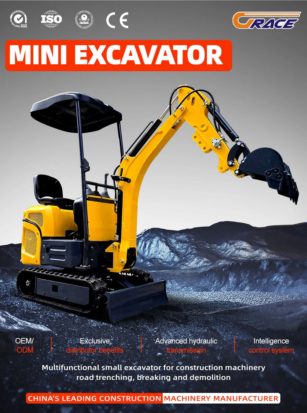Wholesale Mini Excavators1.8 Ton Fast Delivery Multifunctional Mini Digger Machine Customize EPA Engine Small Excavator Digger