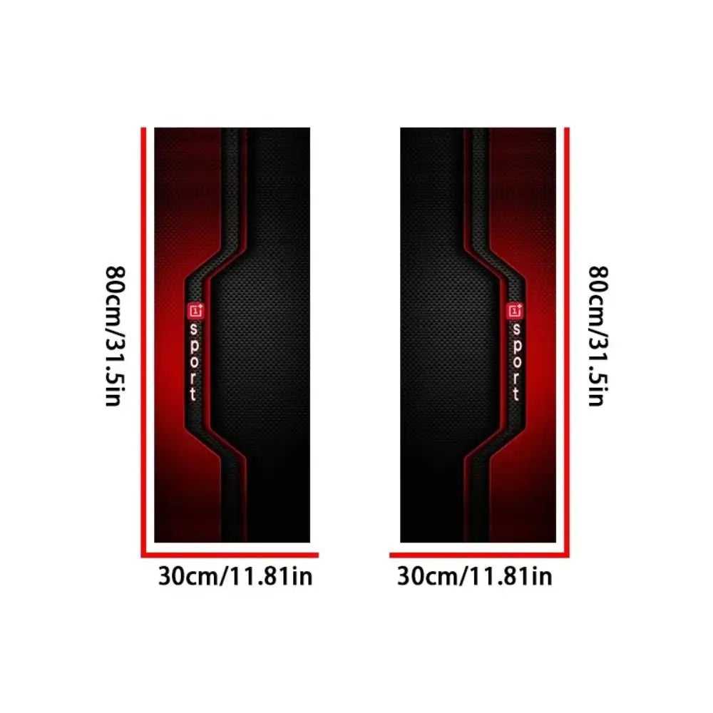 2 Pcs Sporty Pattern Car A-Pillar Stickers Carbon Fiber Black Red Car Interior Stickers Scratch-resistant Self-adhesive