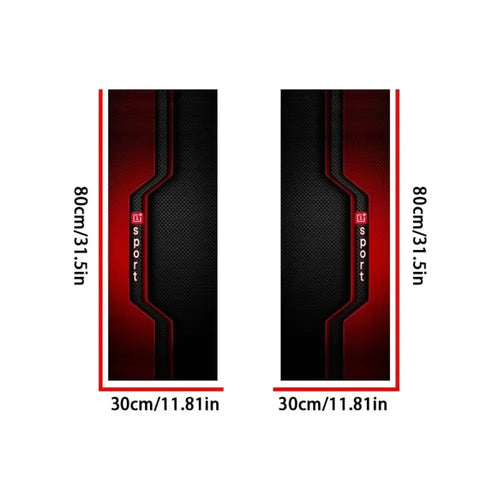 2 Pcs Sporty Pattern Car A-Pillar Stickers Carbon Fiber Black Red Car Interior Stickers Scratch-resistant Self-adhesive