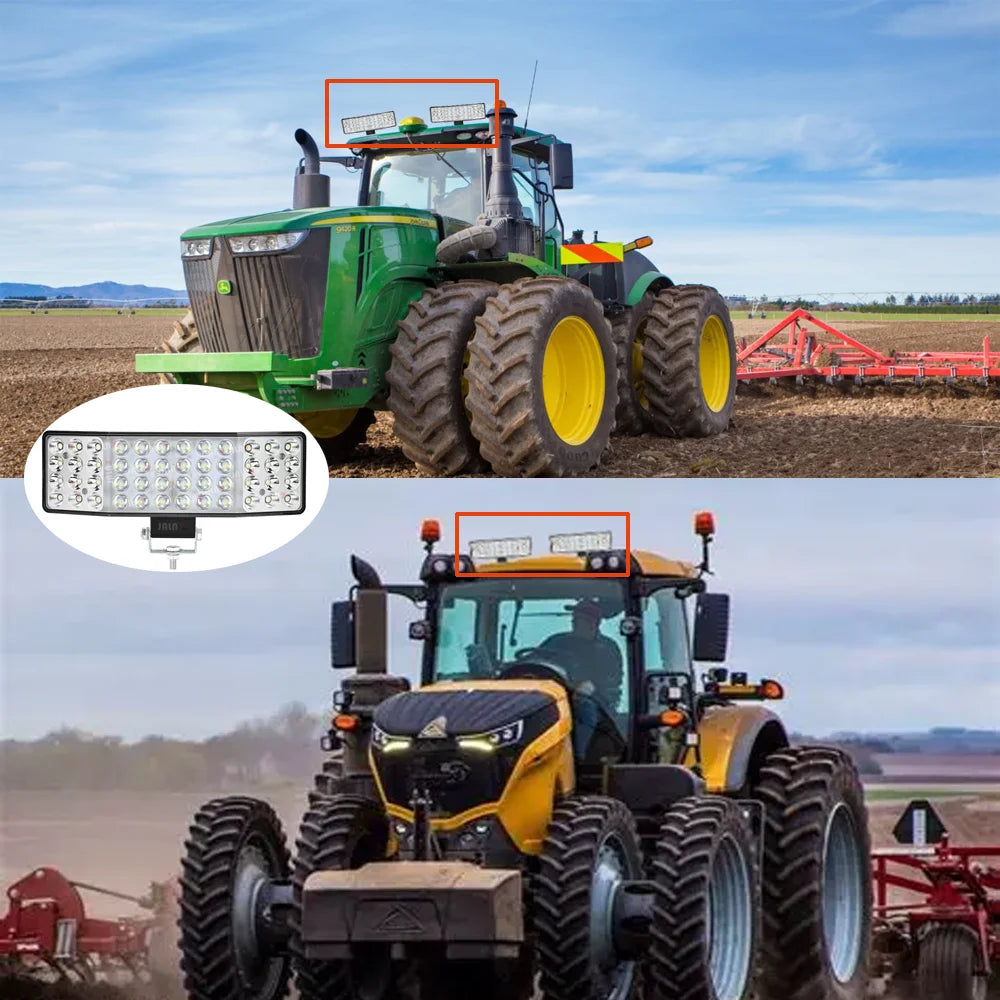 JALN7 LED Light Tractor Farm Work lights Off Road Driving Hi Lo Beam Forklift Boat Tank Headlights 10V-80V