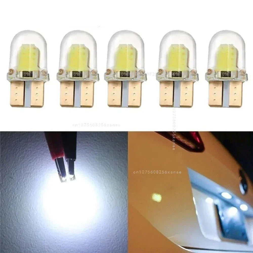 10pcs Car Interior Lamps T10 194 168 W5W COB 4 SMD LED CANBUS Silica Bright White Clearance License Light Bulbs Car Lights