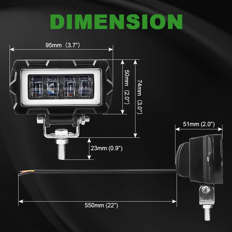 4 inch 5 inch 7D Angel Eye LED work Light Bar Offroad 4x4 Spotlight Fog Lamp 12V 24V Driving Work lamp DRL for Truck SUV ATV