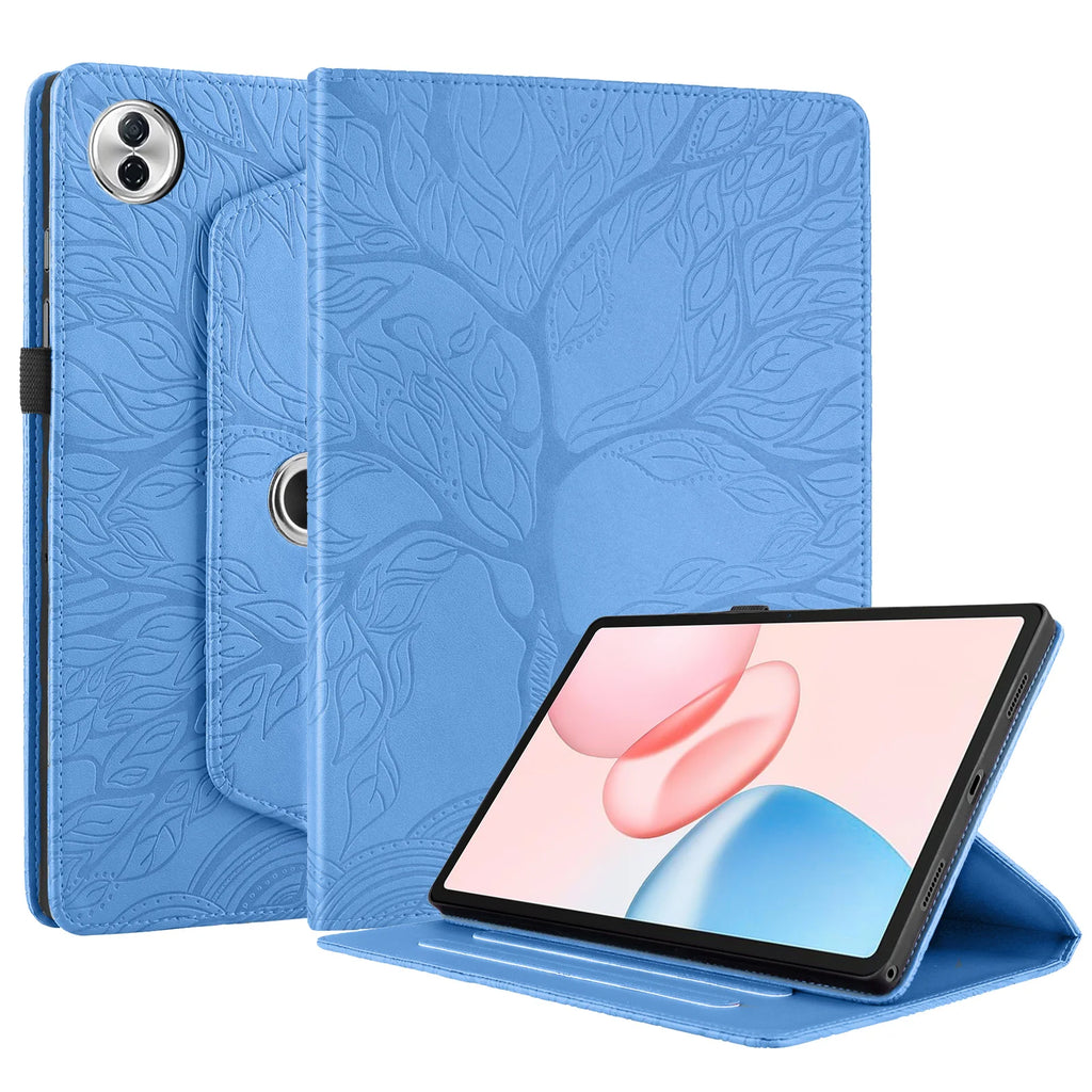 360 Rotating Embossed Life Tree Leather Wallet Case For Honor Pad 10 2025 12.1 X9A X9 Pro X8 V9 11.5 inch Card Holder Flip Cover