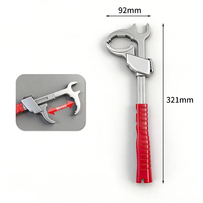 Universal Adjustable Wrench - Perfect for Faucet & Sink Repairs, Bathroom Maintenance, and Pipe Work