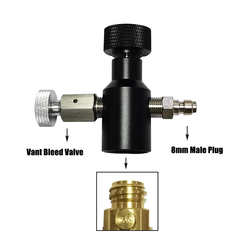 Sparking Water Maker Cylinder CO2 Filling Station, Carbon Dioxide Tank Refill Adapter Connector W21.8-14 or G3/4 or CGA320