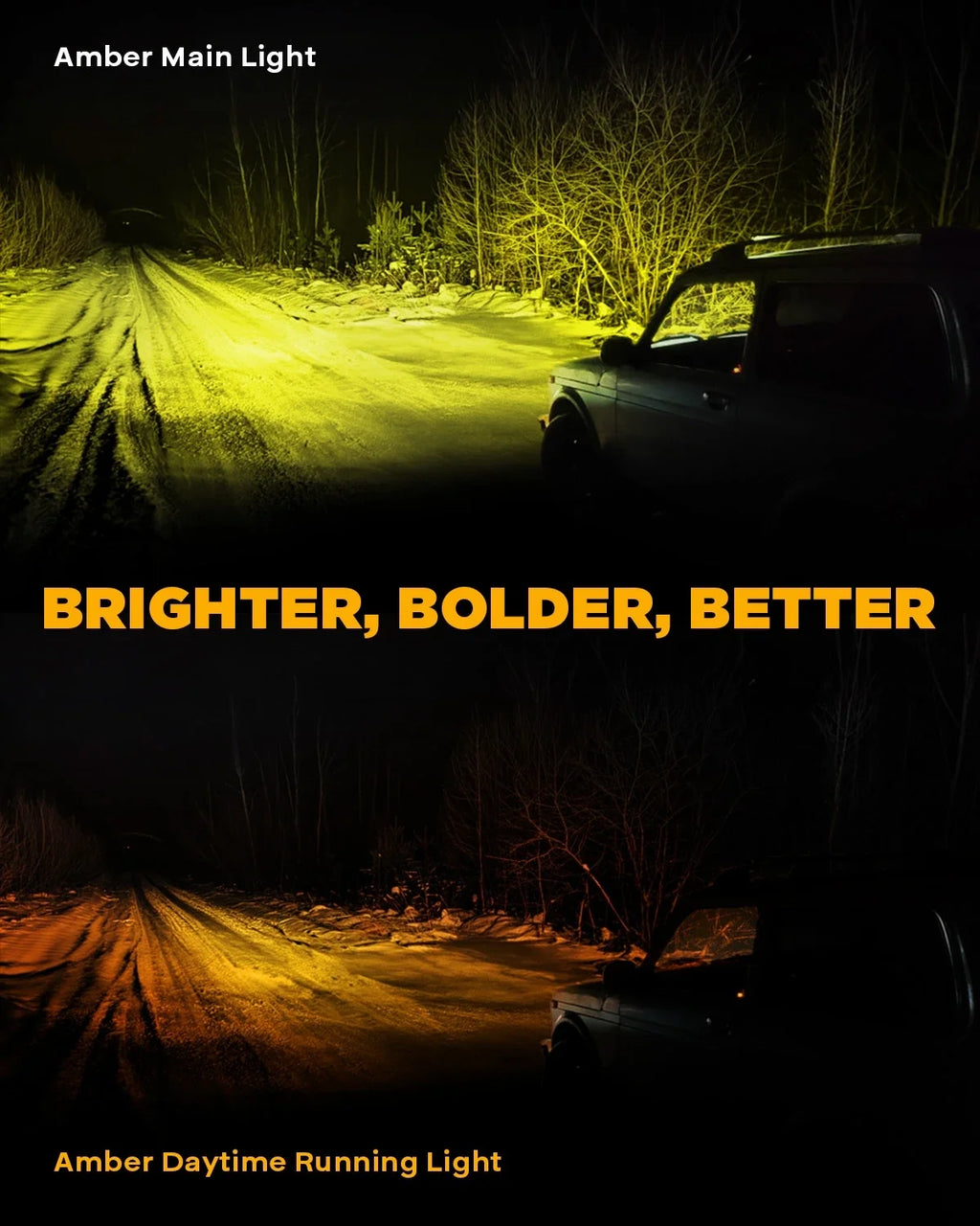 AUXBEAM 3 Inch 108W LED Side Shooter White Pod Lights with Amber DRL LED Driving Light for ATV UTV SUV Off Road