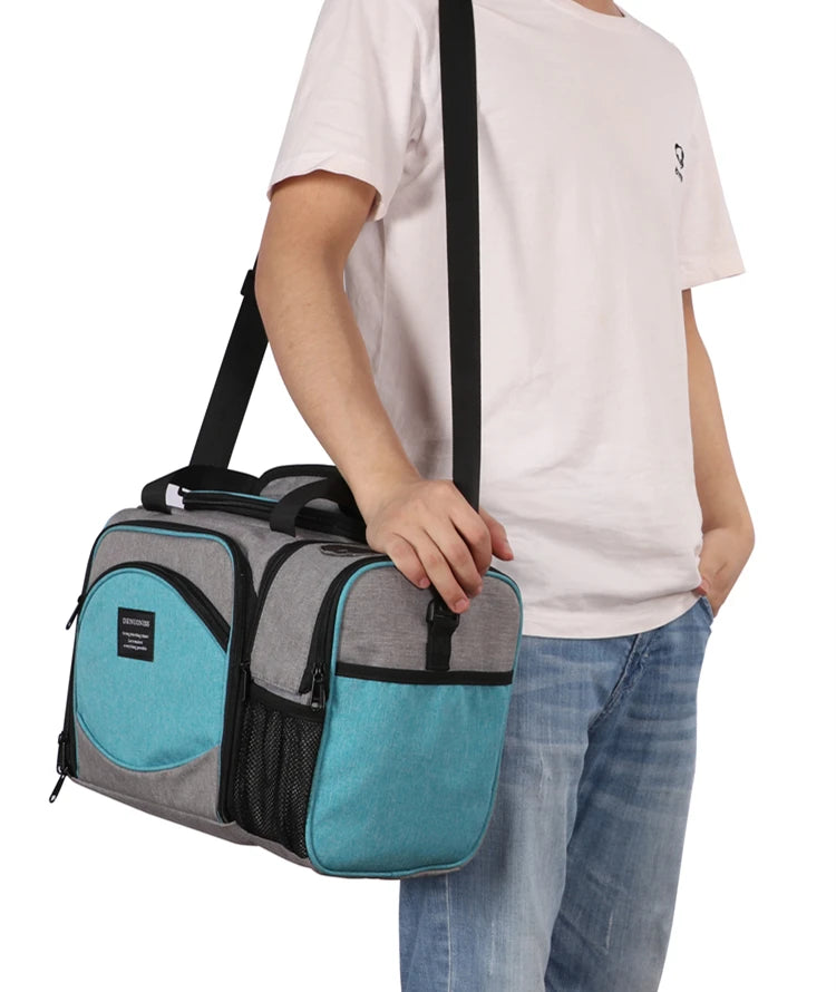 Insulated Lunch Bag Waterproof Large Thermal Food Container Adjustable Shoulder Strap Thickened Lunch Box for School Bag