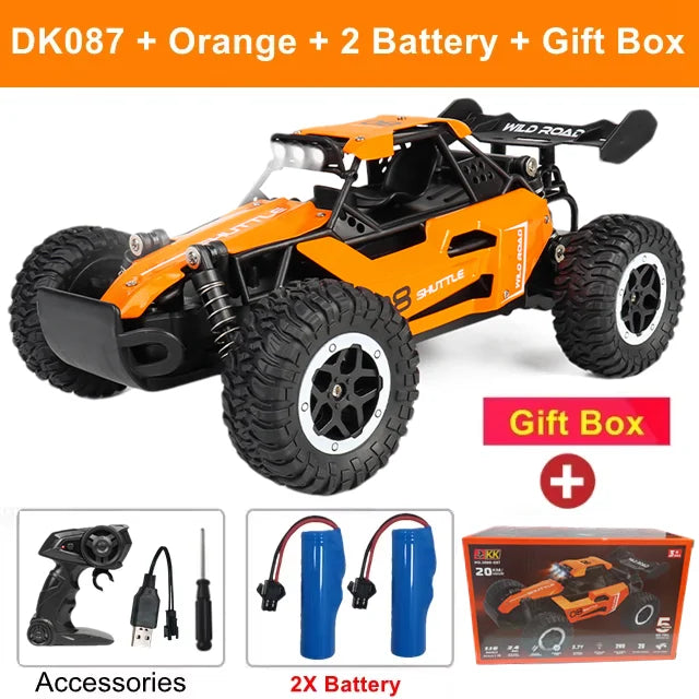 Oike Remote Control Car RC Drift Racing Vehicle Off Road Alloy 2.4G Radio High-Speed Trucks With LED Light Climbing Gift Kid Toy