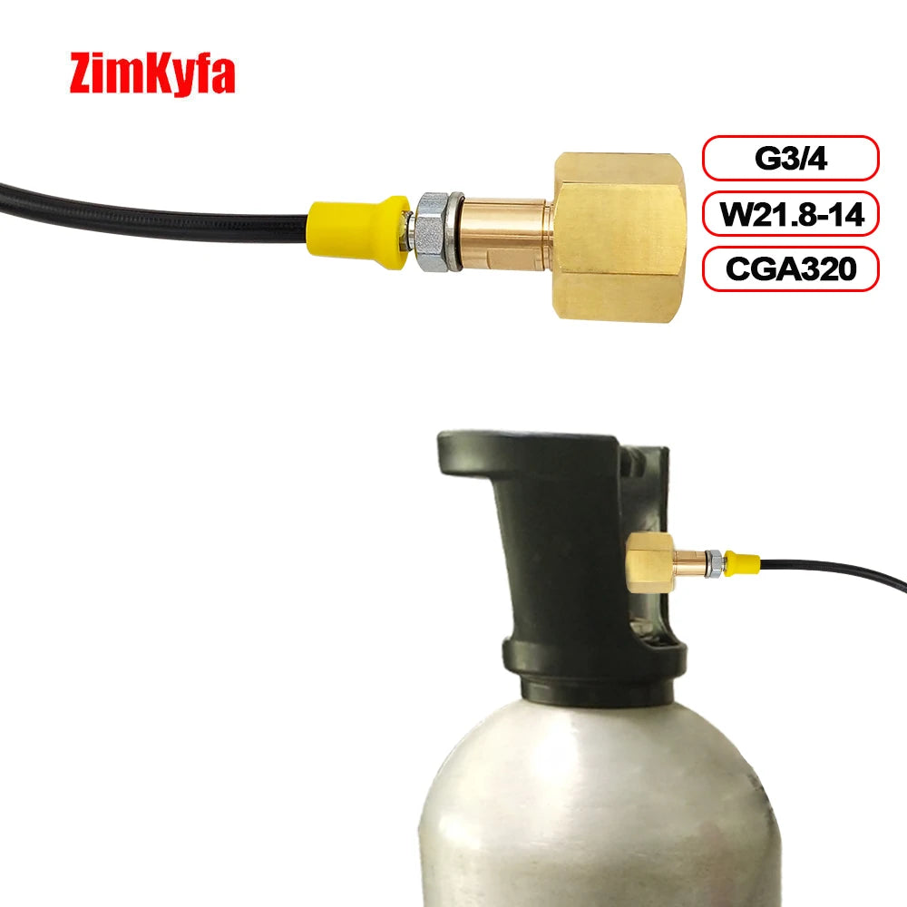 External CO2 Source Tank Hose Adapter Adaptor for Sodastream Soda Water Machine Replace 60L Quick Connect Pink Cylinder