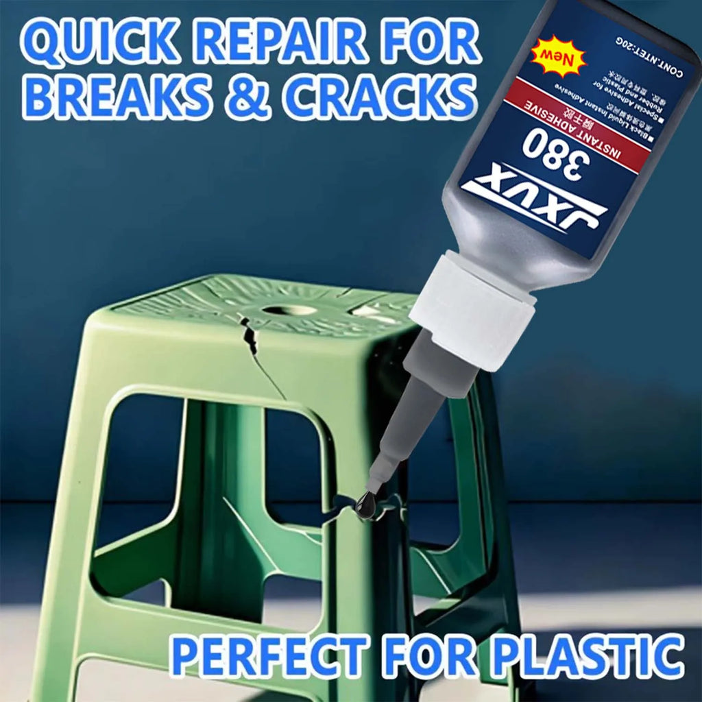 380 Strong Plastic Repair Adhesive - Waterproof Glue Instant Bonding Quickly Fixes Cracks,for ABS PP PVC Crack Fix All plastics.