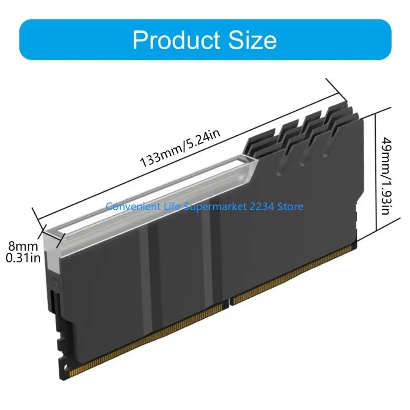 Enhances Heat Dissipation Memory Coolers Aluminum Alloy Compatible DDR4 DDR5 5V ARGB Lighting Toolless Design Low Noise