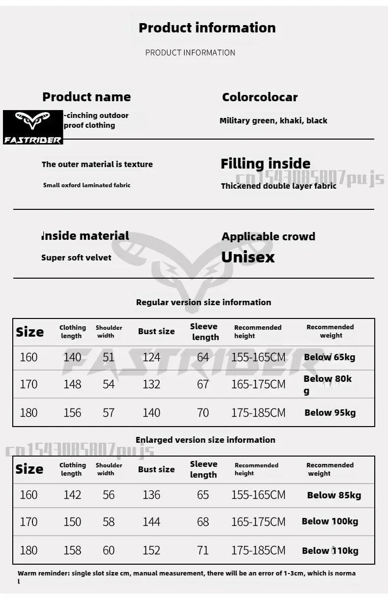 Winter Waterproof Windproof Ski Suit Thick Fleece Jumpsuit for Men Women, Cold Resistant Motorcycle Riding Suit
