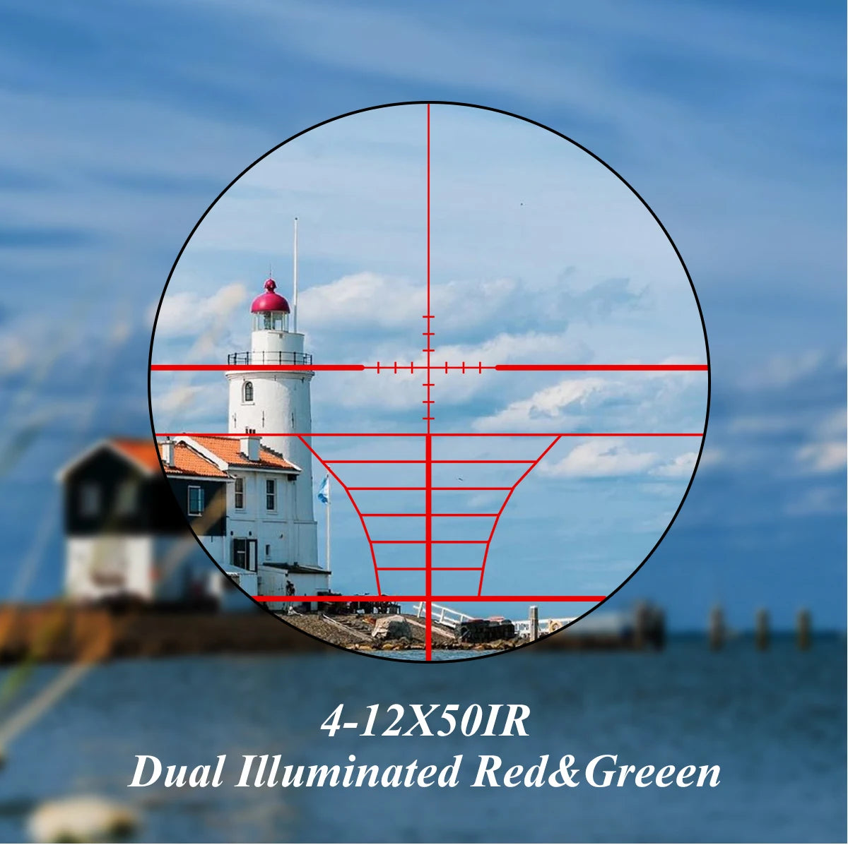 4-12X50ir Scope Red Green Two Color Illumination with HD101 HD103 4 Points Reticle Red Dot Optics Sight Hunting Combo