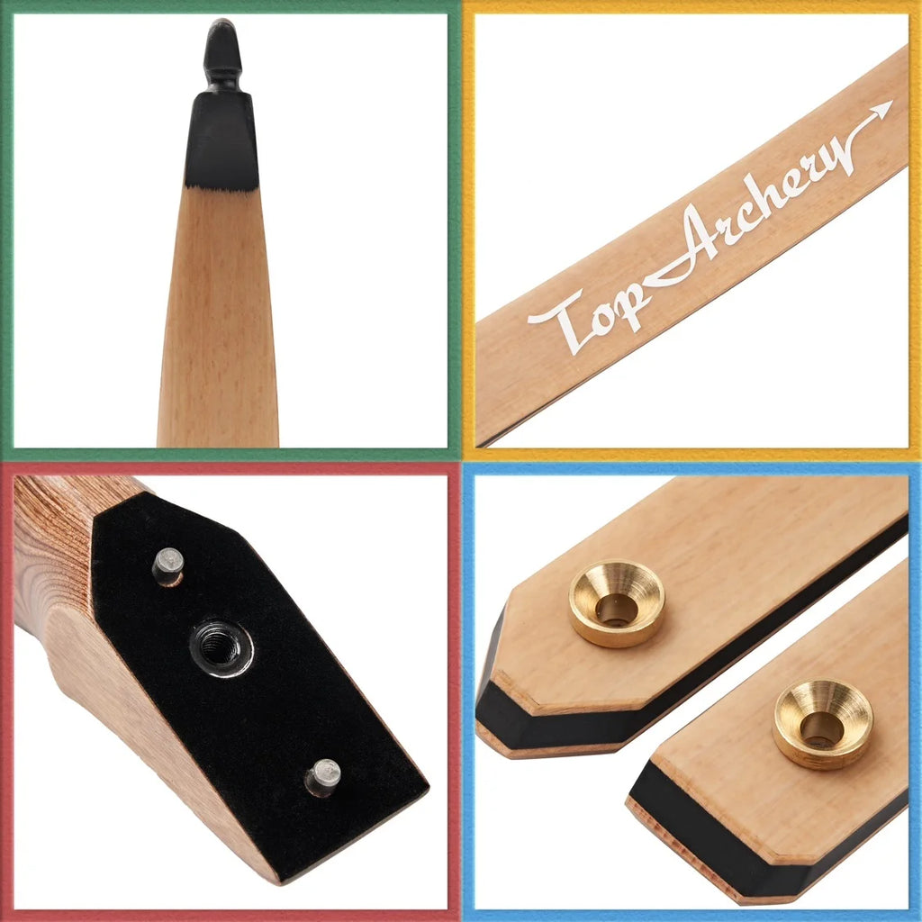 Toparchery Handmade Wood Recurve Bow 30-50lbs Split Takedown Hand for Outdoor  Target Sports Hunting Accessories