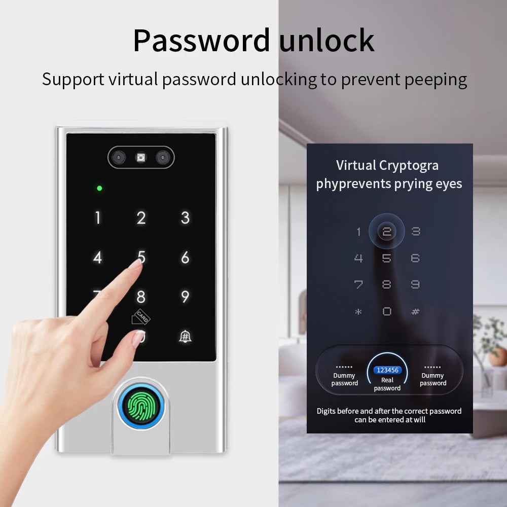 WIFI Face Wiegand 26-34 Recognition Fingerprint 125KHZ/13.56MHZ RFID Access Control Machine Card Reader Work With Tuya APP