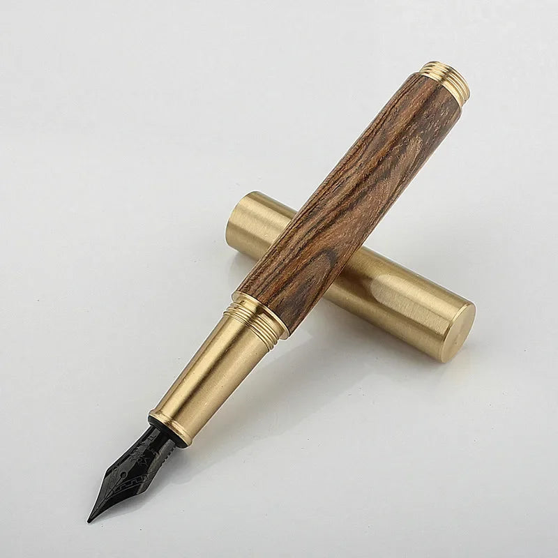 Exquisitely Designed Portable Pocket Vintage Mini Lipstick Pen Brass Solid Wood Materials Stationery Gifts Office Supplies