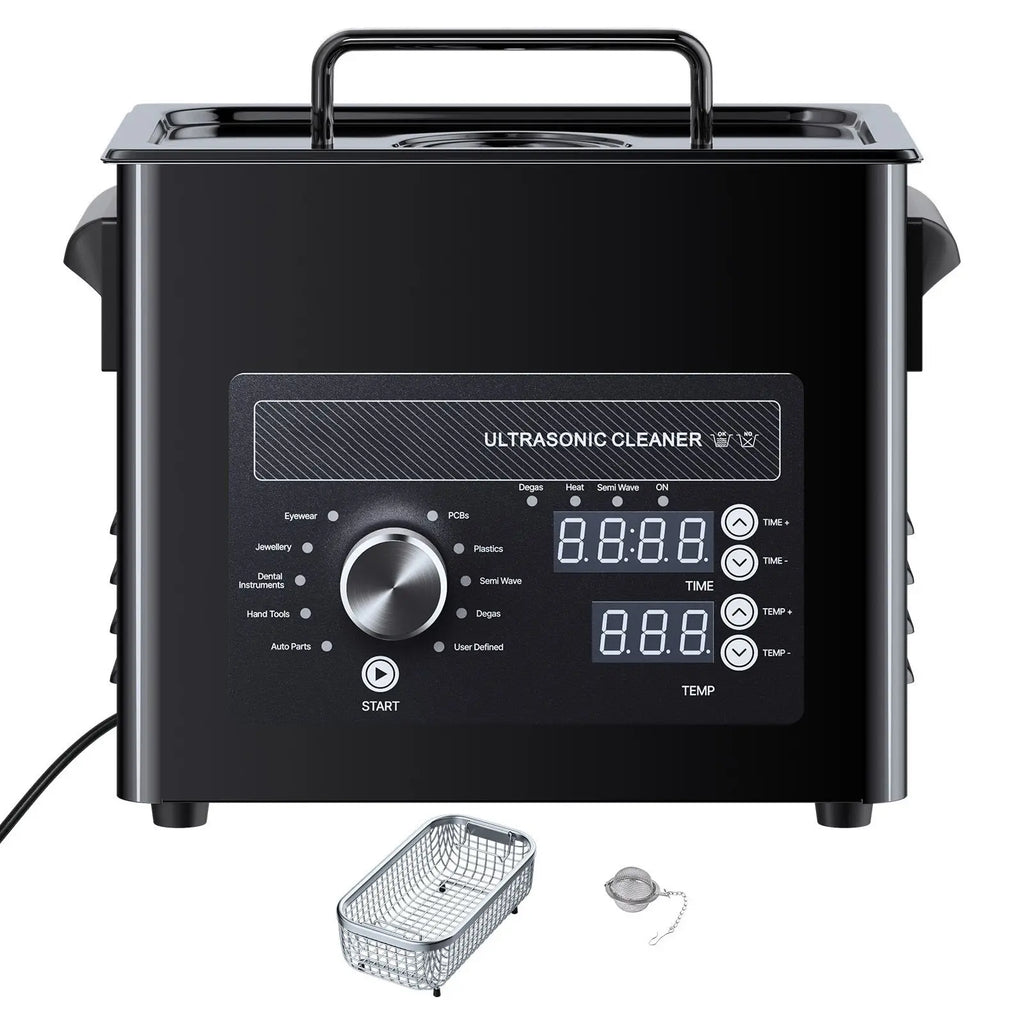 "3L Stainless Steel Ultrasonic Cleaner with Digital Knob Control and USB Power Source"