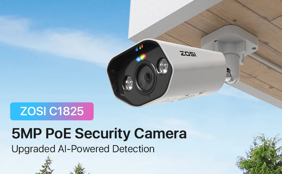 ZOSI 4K IP Camera Add-on PoE Security Camera Two Way Audio 8MP Ultra HD Color Night Vision Home CCTV Video Surveillance Camera