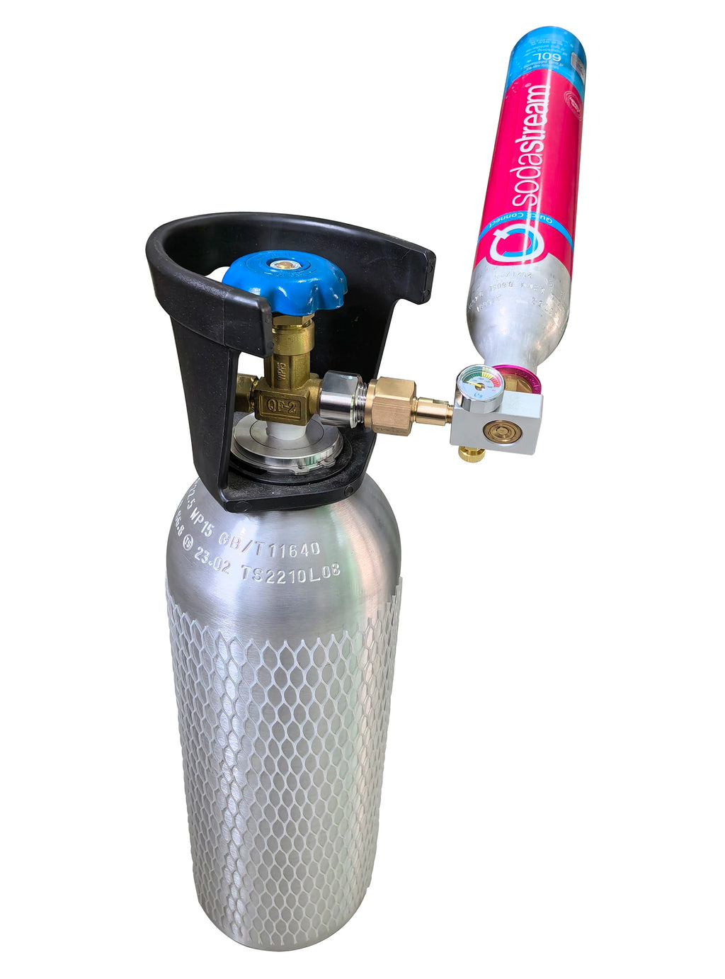 Pink CO2 Cylinder “Quick Connect” Refill Adapter for DUO Terra ART Gaia, Carbonator Carbon Dioxide Bottle Charging Fill Station