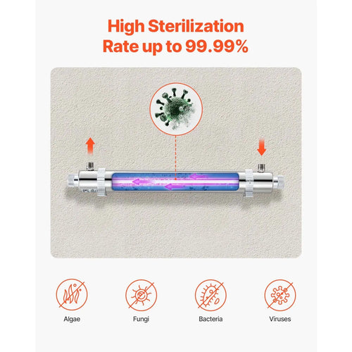25W 6GPM 110V Stainless Steel Housing Ultraviolet Water Purifier Versatile Whole House UV Sterilization Filter Versatile