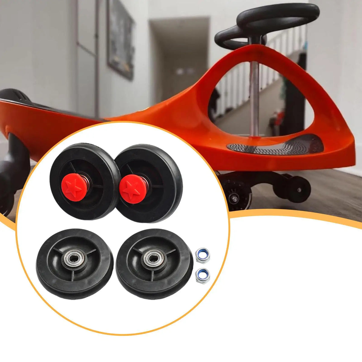 4 Children's Rotating Car Wheels Protect Your Floor And Replace The Front