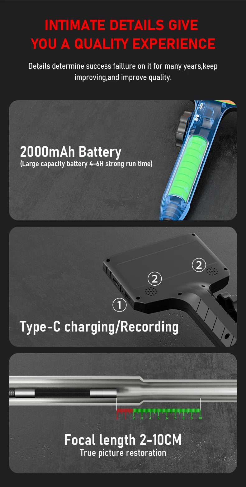 5Inch Borescope, Two-Way Rotary 360° Industrial 3.9mm Camera for Automotive Repair, Plumbing Inspection