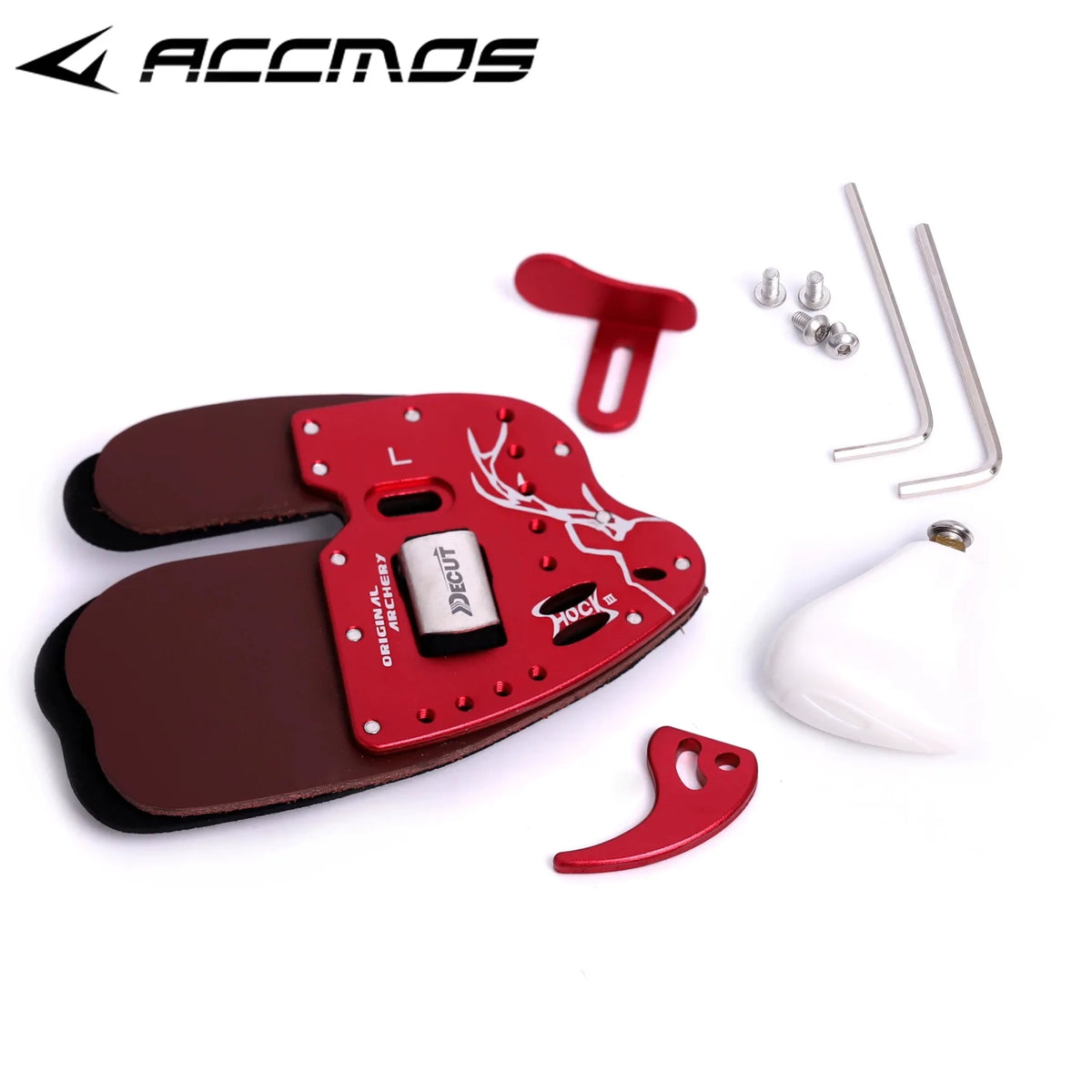 DECUT Archery Finger Tabs Guards Protector Left Hand/Right Hand S/M/L/XL Genuine Cowhide Leather For Recurve Bow Protective Gear