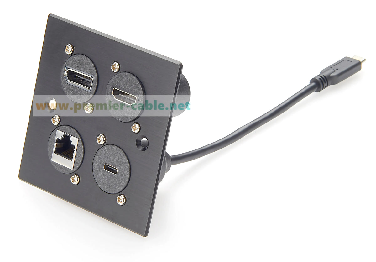 D-Type USB 3.1 C Male to Female Extension Cable Flange Chassis Panel Mount Bulkhead USB Type C Adapter 10Gbps Data Transfer