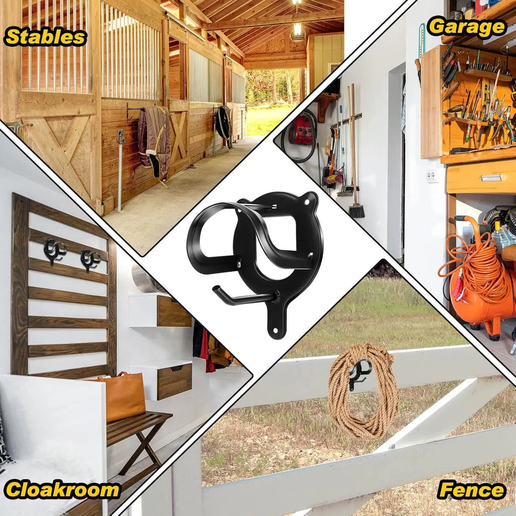 Horse Bridle Rack Bridle Bracket Bridle Hooks Horse Tack Storage Halter Hanger Metal Bridle Holder with Tubes and Screw for Barn