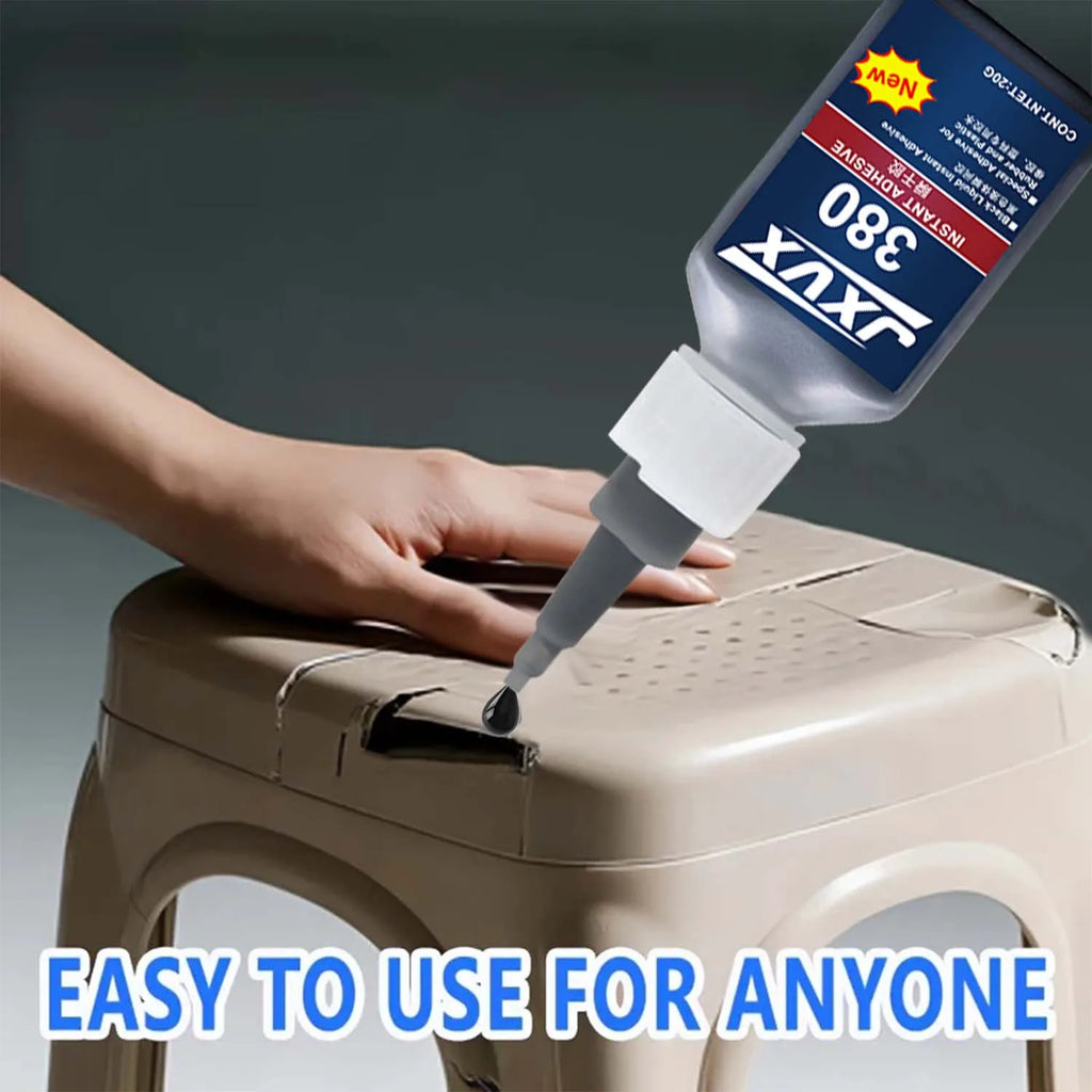 380 Strong Plastic Repair Adhesive - Waterproof Glue Instant Bonding Quickly Fixes Cracks,for ABS PP PVC Crack Fix All plastics.
