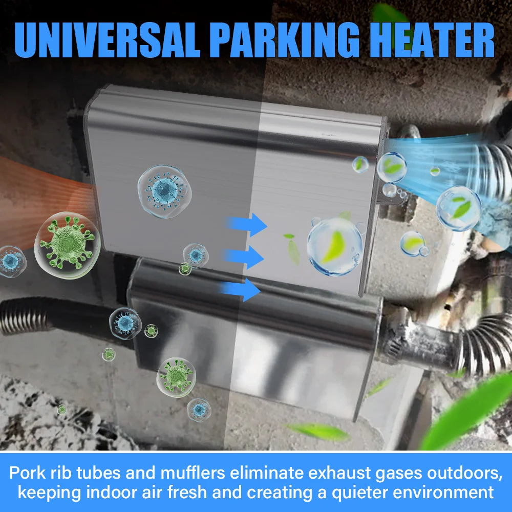 24mm Muffler Silencer S Curved Air Diesel Parking Heater Exhaust Pipe Aluminum Alloy Small Medium Large for Weibost Eberspach