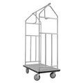 800 LBS Load Capacity Hotel Bellman Cart Brushed Stainless Steel with Grey Carpeted Deck FT s Cart Valet Trolley