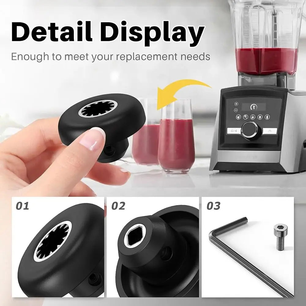 1Set Mushroom Head Connector Blender Drive Socket Black Universal Blender Spare Parts with Wrench Screw for Vitamix Blender