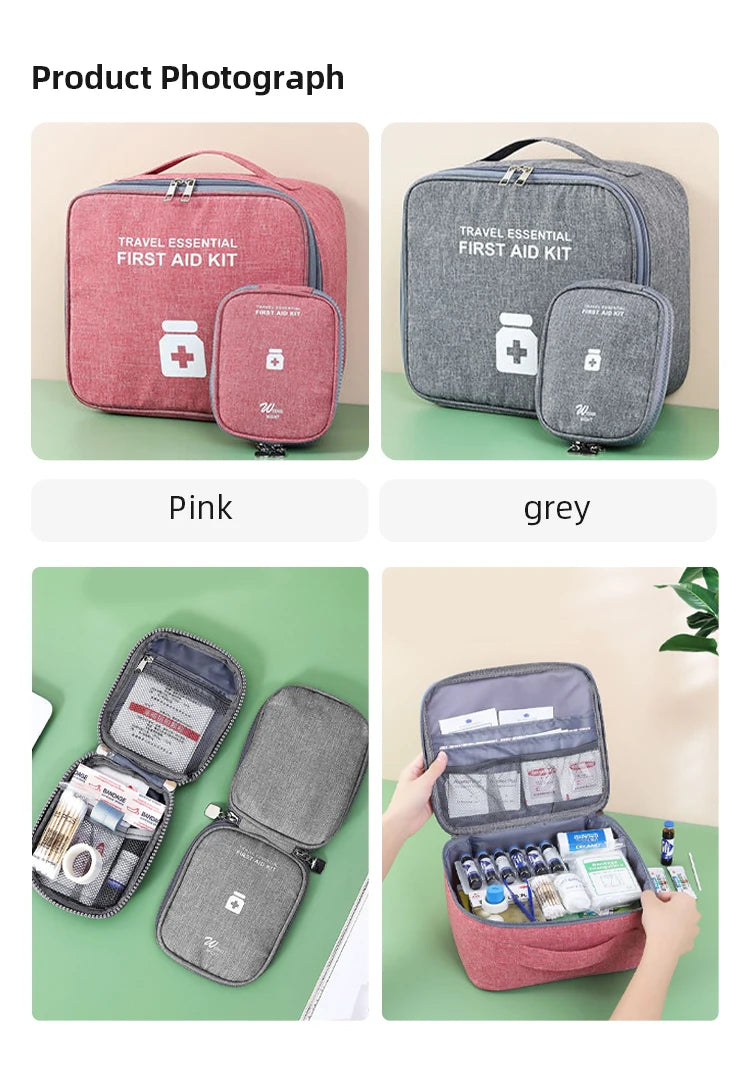 Large-Capacity Portable Family First Aid Kit,Layered Medicine Storage Bag for Household, Outdoor Activities & Travel Needs