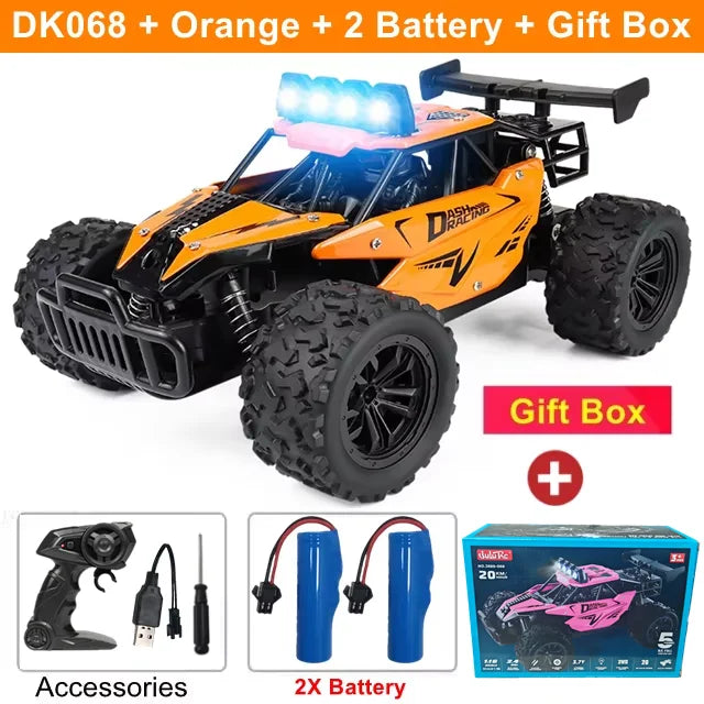 Oike Remote Control Car RC Drift Racing Vehicle Off Road Alloy 2.4G Radio High-Speed Trucks With LED Light Climbing Gift Kid Toy