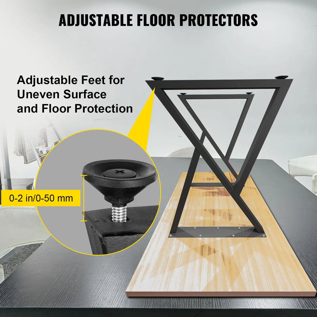28x18 Inch Heavy-Duty Metal Table and Bench Legs Wrought Iron Coffee Table Z Shape Furniture Legs for Parks and Gyms