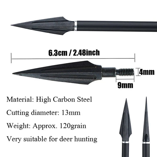 120grain Hunting Broadheads Arrowheads Points Tip for Carbon Arrows for Compound Bow Longbow Archery Outdoor Hunting Shooting