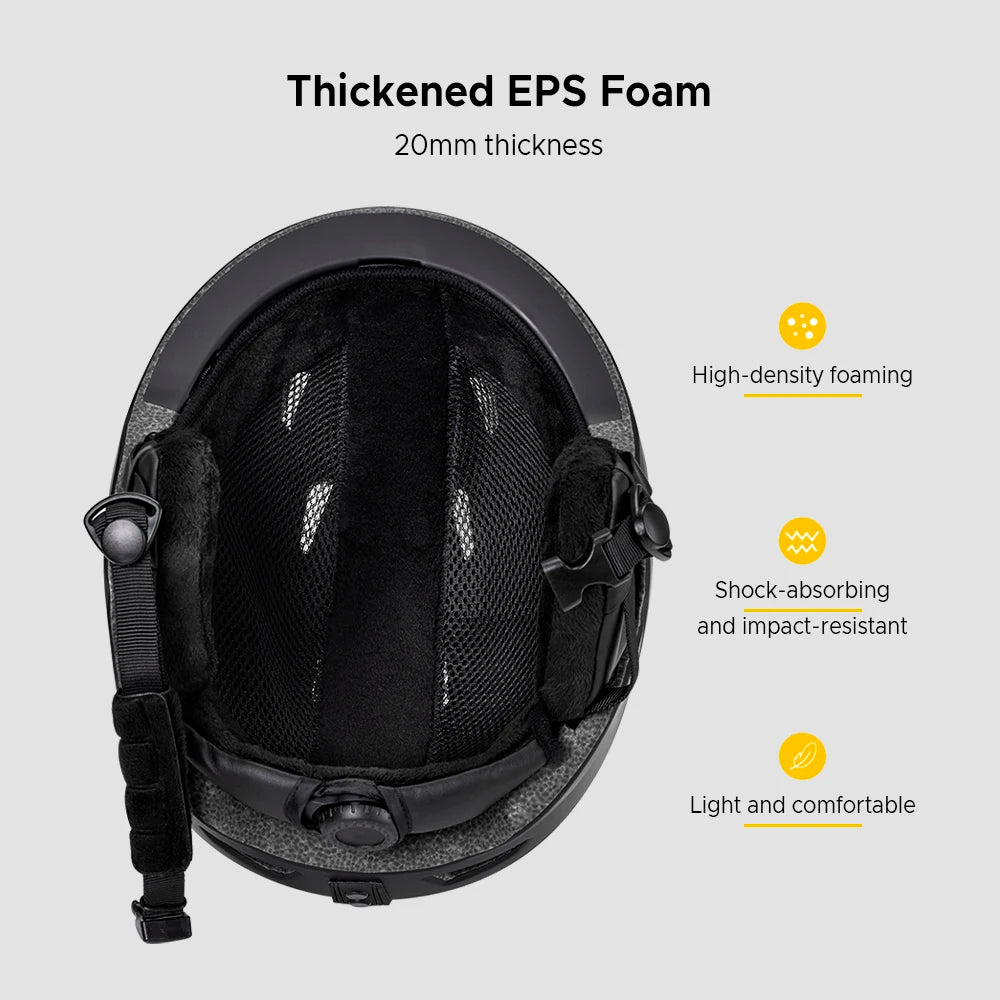 LIXADA Integrated Warm Ski Helmet Adjustable Lightweight Comfortable Snowboard Helmet for Winter Warmer Helmet