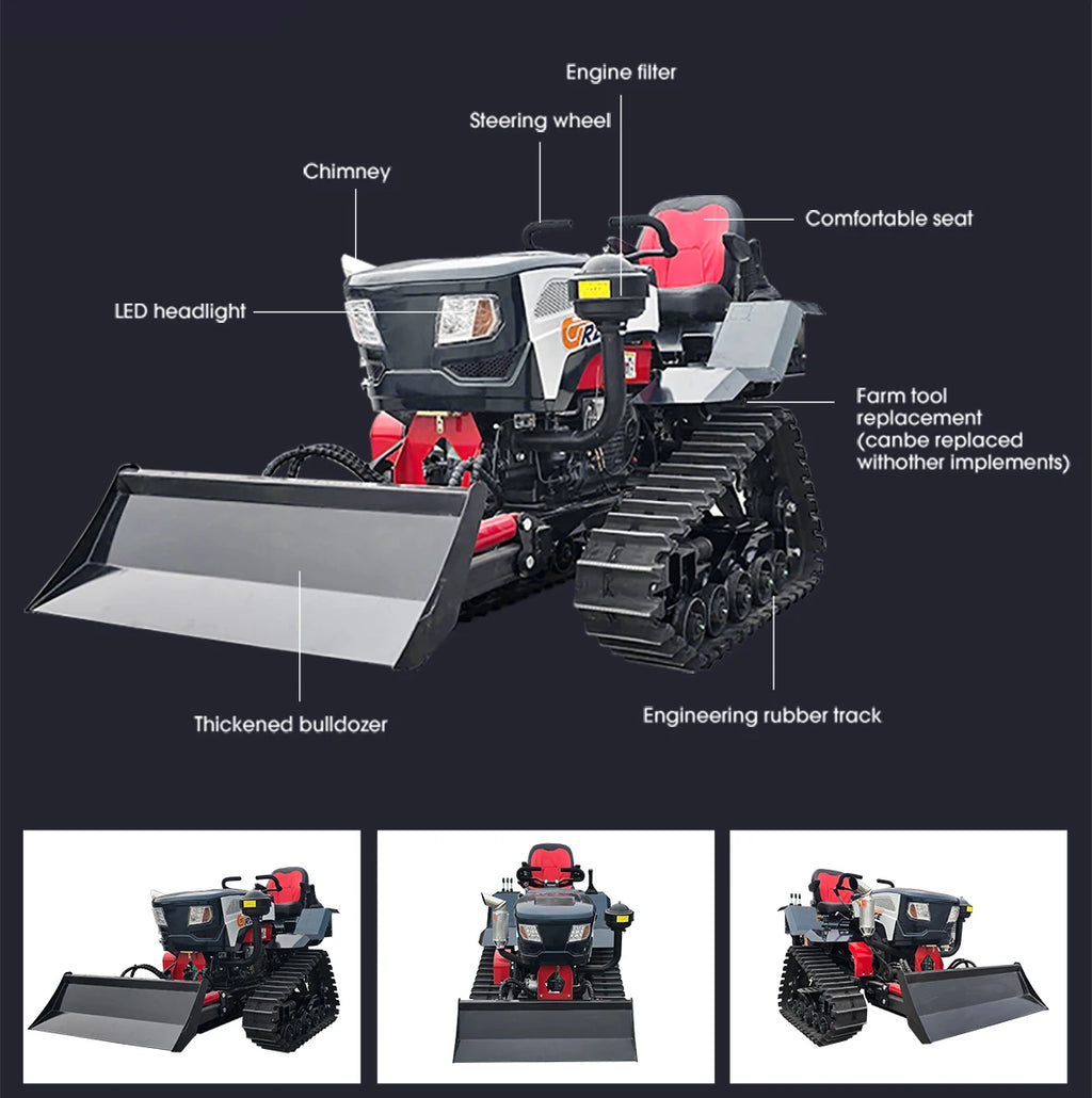 Chinese tiller cultivator 25HP 35HP 40HP cultivators mini tiller rotary crawler tractor for Deposit price
