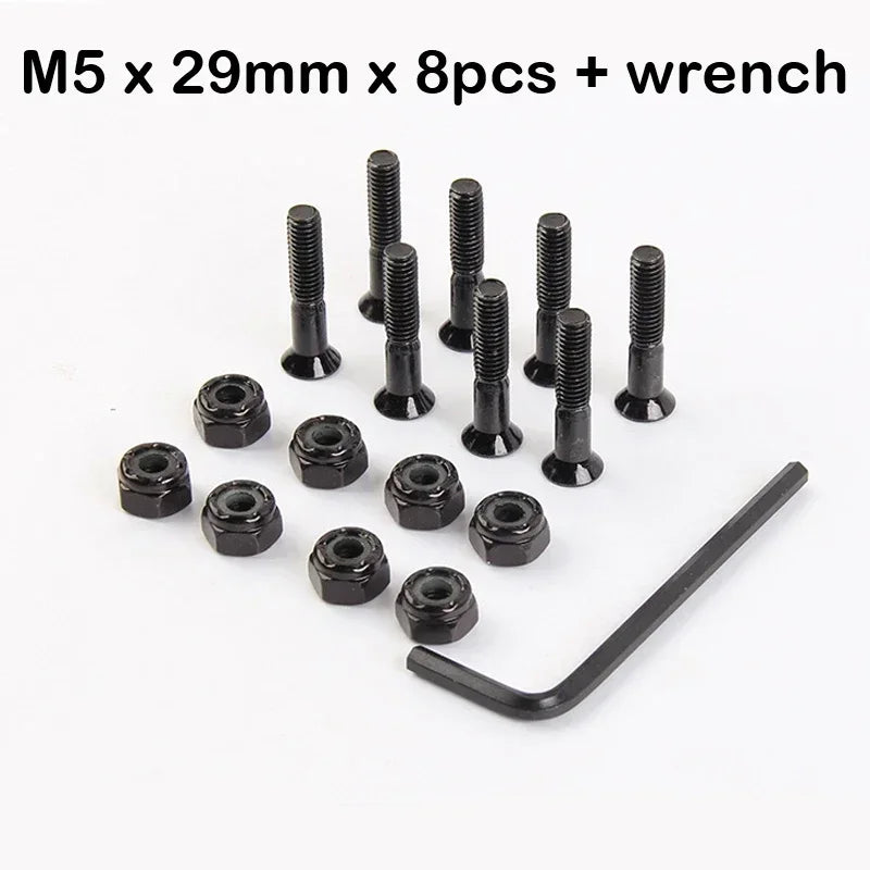 Skateboard Trucks Screws M5x25/29/32/38/44/50mm Mounting Bolts Anti-rust Durable Bridge Nails Nuts Skateboard Truck Wheel Repair