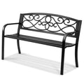 Antique Design 50-Inch Outdoor Garden Bench 550 Lbs Load Capacity Wood Bench with Backrest for Patio for Outdoor Park Use