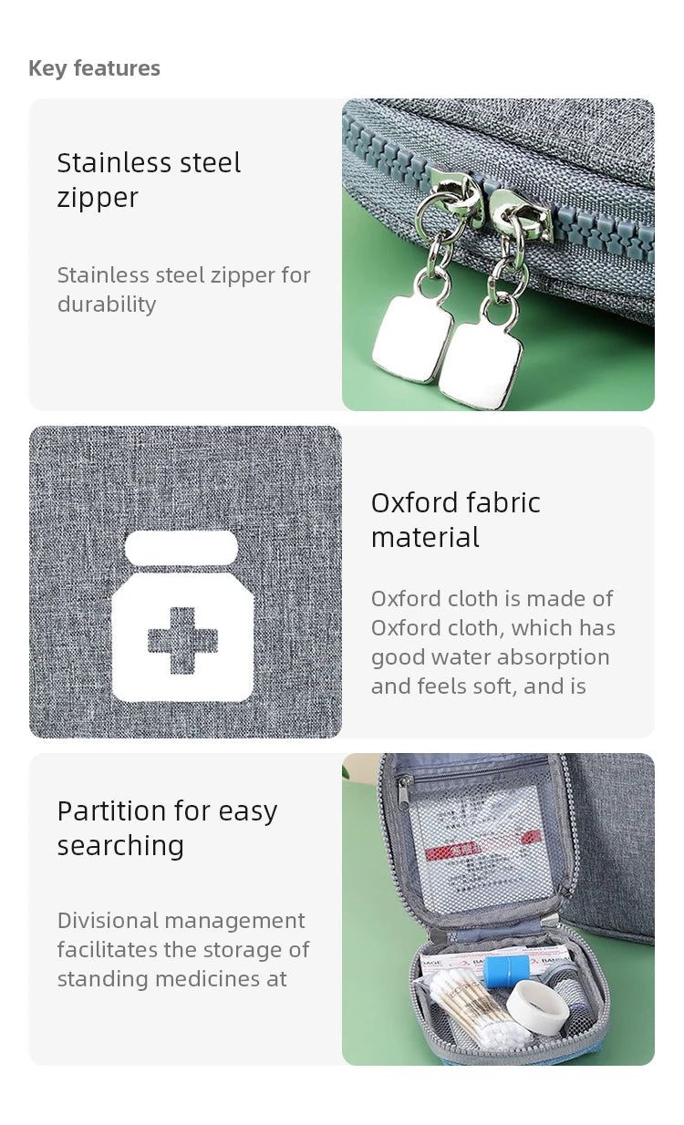 Large-Capacity Portable Family First Aid Kit,Layered Medicine Storage Bag for Household, Outdoor Activities & Travel Needs