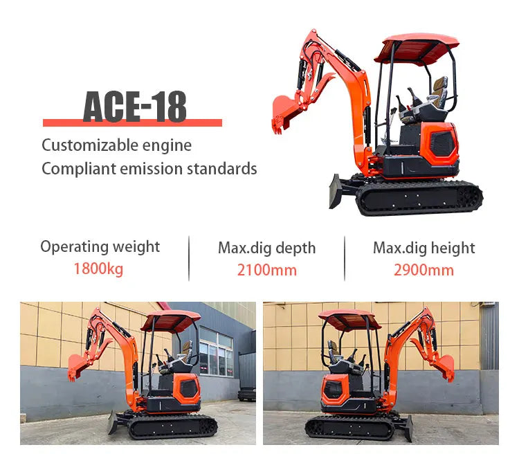 Epa Kubota Mini Excavator 2 Ton Free Shipping Mini Digger Farm Small Excavator Mini Bagger Home Excavators with Customized Color