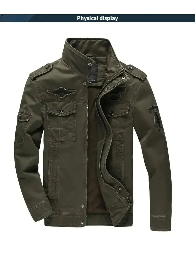 New Casual Climbing Pilots Jacket Men Plus Size 6XL Jaqueta Masculina Working Clothes Spring Autumn Cargo Mens Jackets Coat